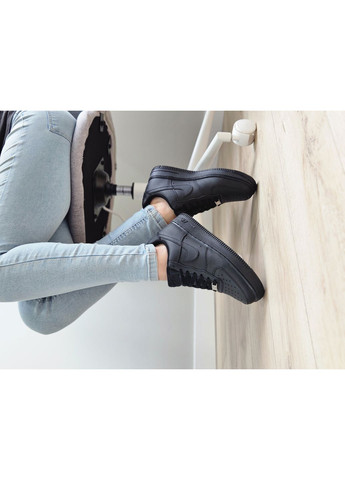 Кросівки жіночі і чоловічі Nike Air Force 1 classic | Найк Аір Форс 1 чорні No Brand чорні демісезони (362561836)