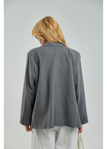 Серый женский классический женский пиджак No Brand однотонный - всесезон