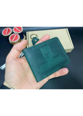 Обложка на УБД из натуральной кожи. Участник Боевых Действий. Зеленый Цвет No Brand (356508826)