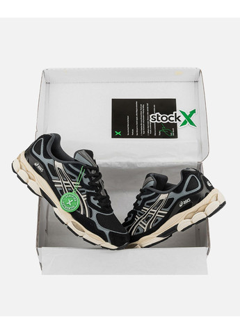Чорні Осінні кросівки чоловічі asics black cream No Brand Gel-NYC