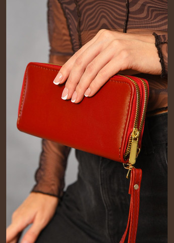 Гаманець жіночий з екошкіри червоного кольору Let's Shop (312374692)