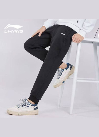 Черные спортивные, повседневный демисезонные брюки Li-Ning
