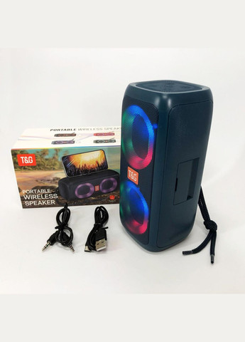 Портативна колонка TG333 2x5W з RGB підсвічуванням, гучна блютуз колонка. Колір: синій No Brand (359474701)
