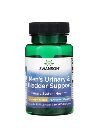 Добавка для підтримка сечового міхура Men's Urinary and Bladder Support, 500 mg, 30 Veggie Caps Swanson (292577709)