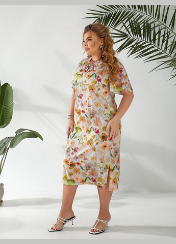 Сіро-голубий повсякденний, святковий сукня Zemal з квітковим принтом