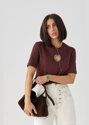 Футболка с вырезом в форме сердца Lurex Футболка - (333972604)