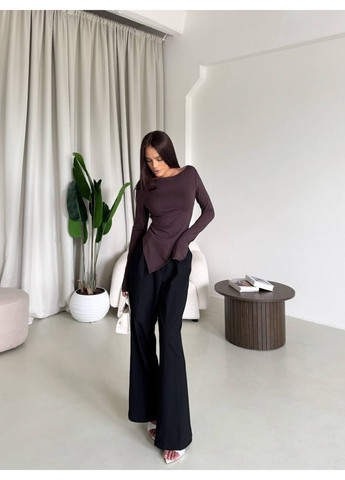 Базовые ассиметричные женские лонгсливы — 3 стильных цвета. queensleep_7km (351586554)