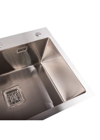 Кухонна мийка Handmade HSB 580х430х220 (квадратний сифон,3.0/1.0) Platinum (269793090)