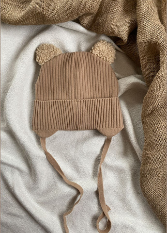 Детская шапка на завязках с милыми ушками мишки для детей на весну-осень Talvi Барні (321963778)