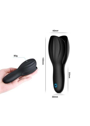 Черный автоматический мастурбатор для головки члена Glans - 10*4 см No Brand (368892158)