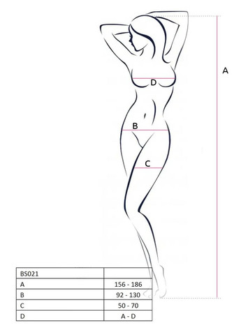 Эротический бодистокинг BS021 Black, с открытым доступом, S/L, черный костюм сетка Passion (292644038)