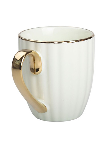 Чашка порцелянова із золотим обідком і золотою ручкою 420 (мл) М'ятний RX-N240629M Liling Rongxiang Ceramic (358935675)