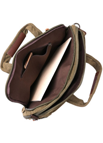 Сумка мужская через плечо для ноутбука на два отделения 20180 Зеленая Vintage (302008925)