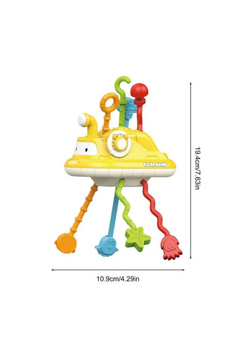 Логічна іграшка 1160 текстурне брязкальце прорізувач жовтий Підводний човен Fun Game (327217521)
