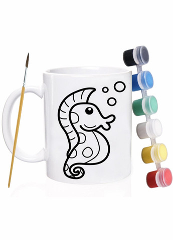 Набір для дитячої творчості Рак та Морський коник #01 / розмальовка для дітей / 330 мл біла No Brand (316119902)