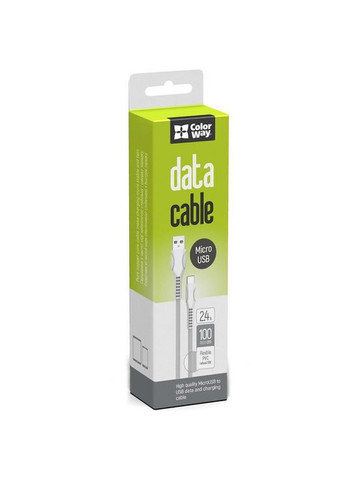 Кабель USB MicroUSB 2.4 А 1 м White (CW-CBUM028-WH) Colorway (316696723)