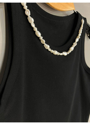 Майка женская A-N 26062 с жемчужным ожерельем No Brand — 332484672