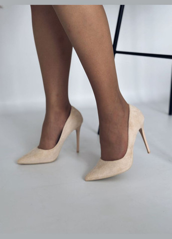 No Brand Вишукані жіночі туфлі бежевий з штучна замша, — демісезон (299192842)