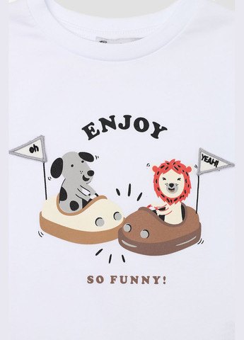 Белая летняя футболка с коротким рукавом для мальчика цвет белый cb-00277101 ALG