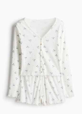 Белая всесезон пижама H&M