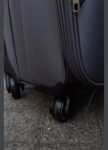 Чемодан тканевый 2501 размер М средний на 4 колесах, цвет черный Wings 2501/4 (338182661)
