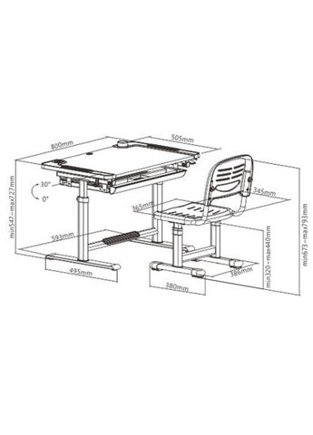 Парта со стулом Cubby Lupin Blue (369881947)