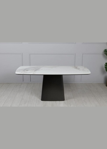 Стол Титан обеденный белый глянец 1800x900x750 графит ноги Prestol (352267818)