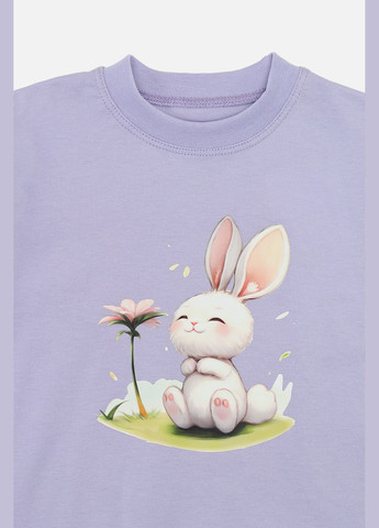 Бузкова літня футболка з коротким рукавом для дівчинки колір бузковий цб-00273354 Yuki