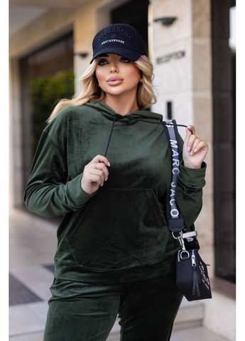 Женский спортивный костюм из худого велюра с капюшоном и брюки с манжетами. MonCher (349453369)