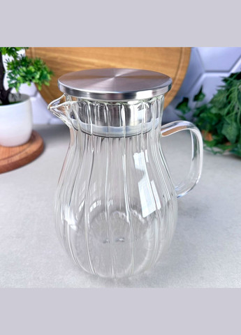 Скляний глечик з металевою кришкою 1.5 л Iceberg Ardesto (314963348)