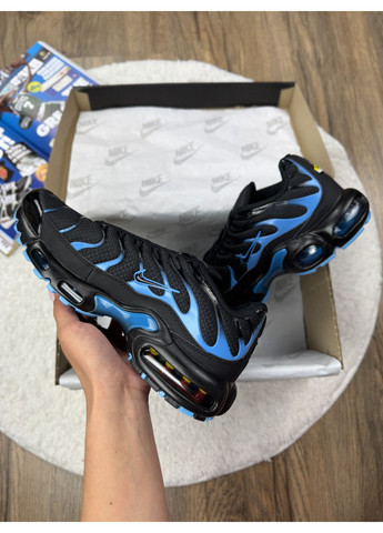 Черные демисезонные кроссовки мужские nike air max tn + black dark blue найк аир макс тн плюс No Brand