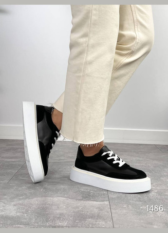 Черные демисезонные стильные кроссовки No Brand