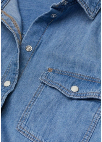 Жіноча джинсова сорочка Н&М (56616) XS Світло-синя H&M (280921164)