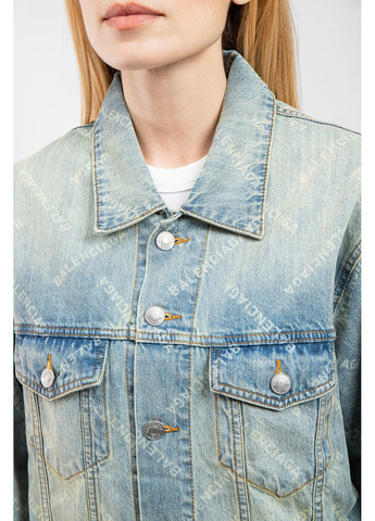 Блакитна демісезонна куртка джинсова Balenciaga