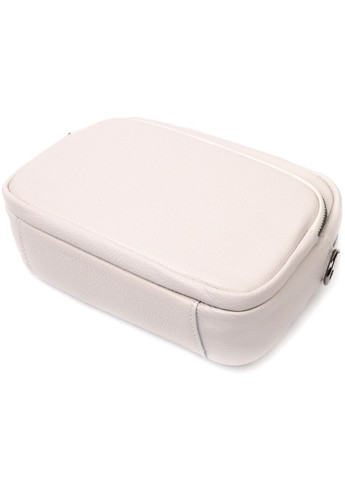 Стильна сумка жіноча крос-боді з натуральної шкіри 22295 Біла Vintage (298683786)