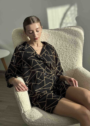 Графитовая всесезон пижама коллекции «буйность» (рубашка, шорты) VIDCHUY