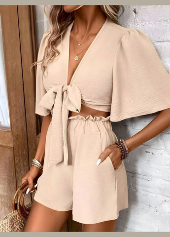 2 в 1 Топ+ Шорти тканина Креп Жатка Стильний Елегантний No Brand (340949526)