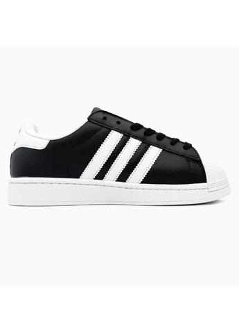 Кроссовки женские adidas Superstar Black White Gold logo | Адідас Суперстар чёрно-белые демисезоны (373642554)