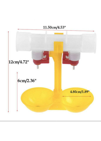 Поїлка для птахів крапельна ніпельна непроливайка з клапаном та двома мисками, 1 набір No Brand (336192741)