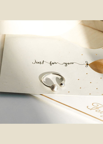 Срібна каблучка Тяжіння двох сфер без камінців Каштан (342335062)