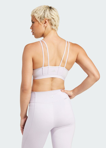 Фиолетовый спортивный бра all me essentials medium-support adidas интерлок