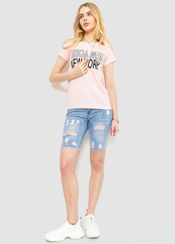 Футболка женская с принтом, цвет светло-розовый, Ager - (279537563)