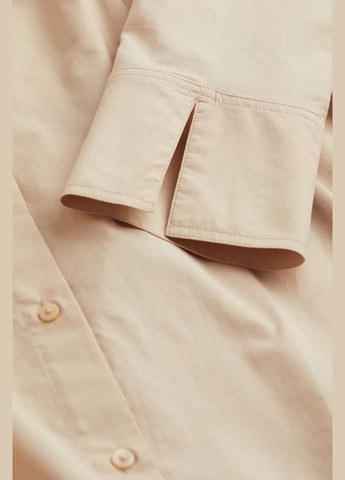 Бежевое повседневный платье-рубашка H&M однотонное