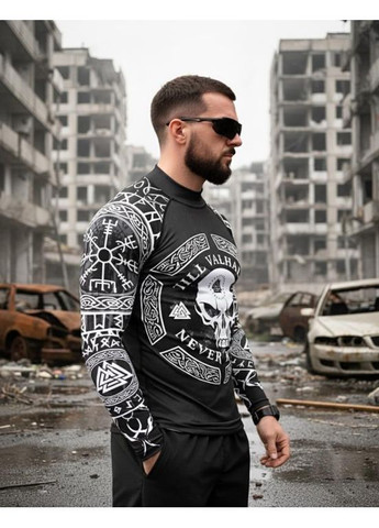 Тактический мужской рашгард Valhalla черный No Brand (364188836)
