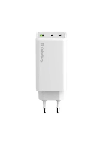 Мережевий зарядний пристрій,, 100 Вт, GaN, 2xType-C (100 Вт, PD3.0) / 1xUSB (30 Вт, QC4.0), Auto ID (CW-CHS061PD-WT) Colorway (395349488)