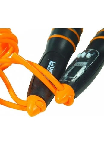 Скакалка з електронним лічильником оранжево-сіра 275 см LS3123 LiveUp ELECTRONIC JUMP ROPE (399957161)