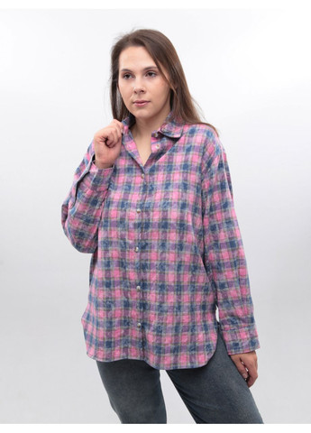 Розовая повседневный рубашка в клетку Cracpot с длинным рукавом
