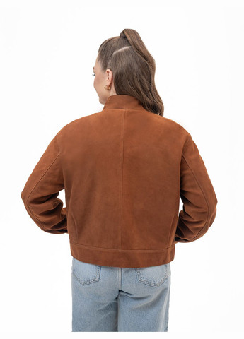 Светло-коричневая демисезонная женская кожаная куртка весна Fabio Monti