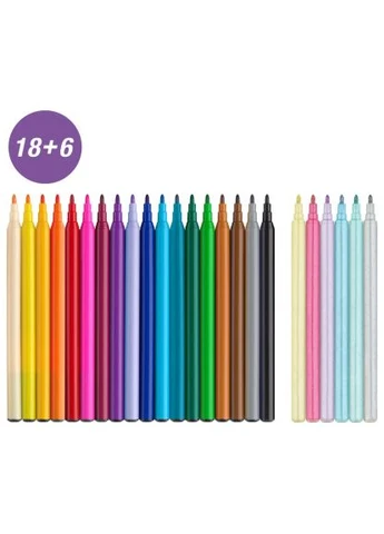 Фломастери Faber-Castell Єдиноріг 18 кольорів + 6 пастельних металиків + на (401804739)