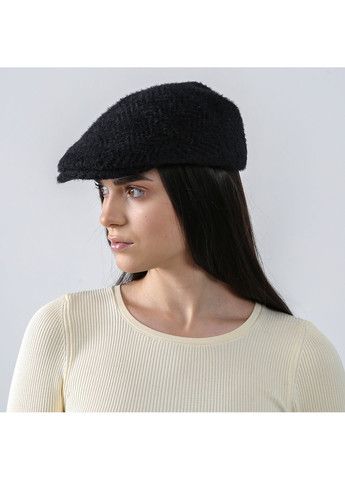 Кепка реглан женская ангора черная ОЛЕКСА LuckyLOOK 938-144 (367992028)